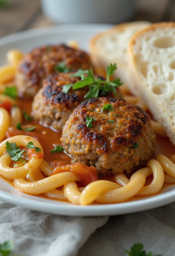 Fasírt met een krokante korst, gemaakt van sappig gehakt