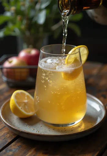 Spaanse Sidra Cider geserveerd in een glas