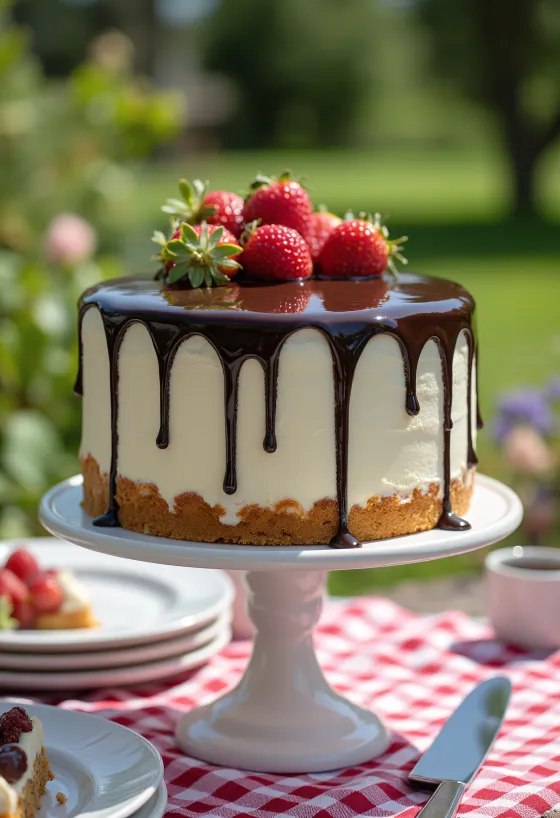 Drip cake met druipende chocoladeganache