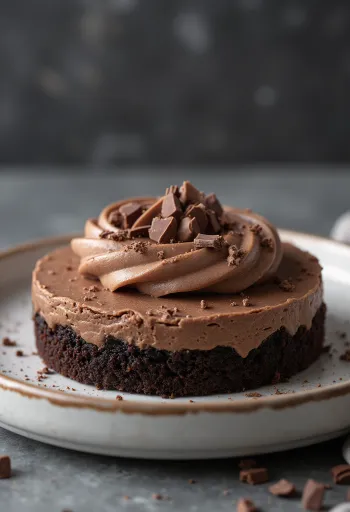 Chocolademoussetaart geserveerd