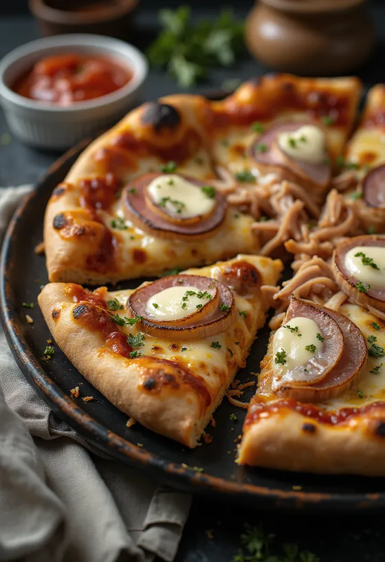 Pizza Cubana geserveerd