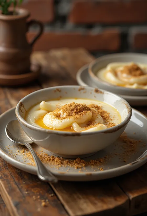 Canjica met gekarameliseerde suiker, een Braziliaans dessert