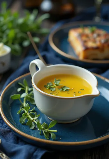 Dragon-honingbotersaus geserveerd