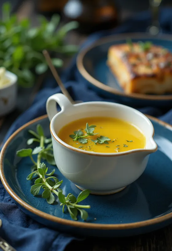 Dragon-honingbotersaus geserveerd