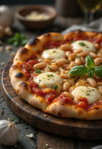 Pizza ai Fagioli met bonen en kaas