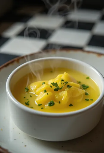 Kruidenbotersaus geserveerd bij gegrilde vis