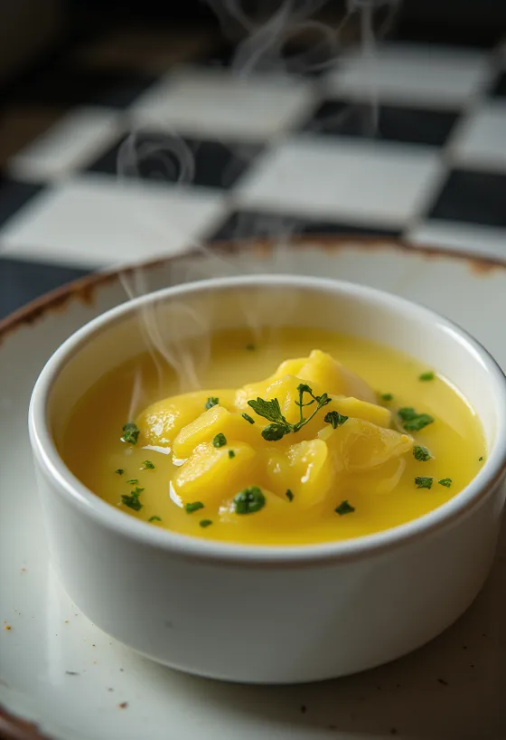 Kruidenbotersaus geserveerd bij gegrilde vis