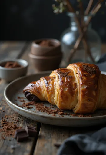 Versgebakken Braziliaanse kakaocroissant