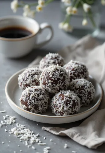 Kokosballen geserveerd op een schaal
