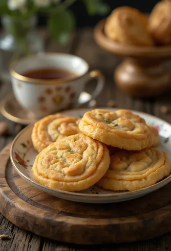 Thekua met kardemom, verse, goudbruine koekjes