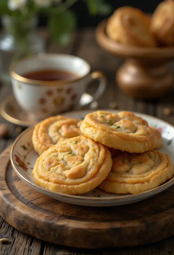 Thekua met kardemom, verse, goudbruine koekjes