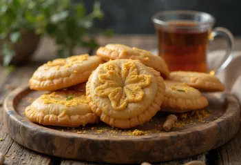 Thekua met kardemom, verse, goudbruine koekjes