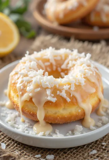 Kokosdonuts geserveerd