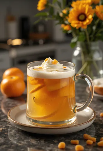 Munt-citrus cider geserveerd in een glas