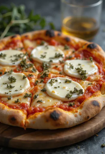 Pizza ai Formaggi di Capra met geitenkaas en mozzarella